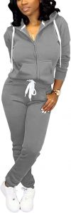 Nimsruc Zippered Hoodie Tracksuit Women’s Two-Piece Outfit Set