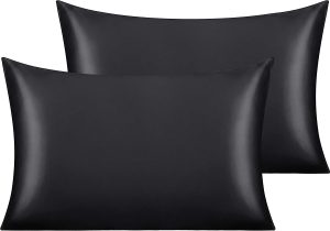 NTBAY Easy Clean Wrinkle Free Satin Pillowcases, 2-Pack