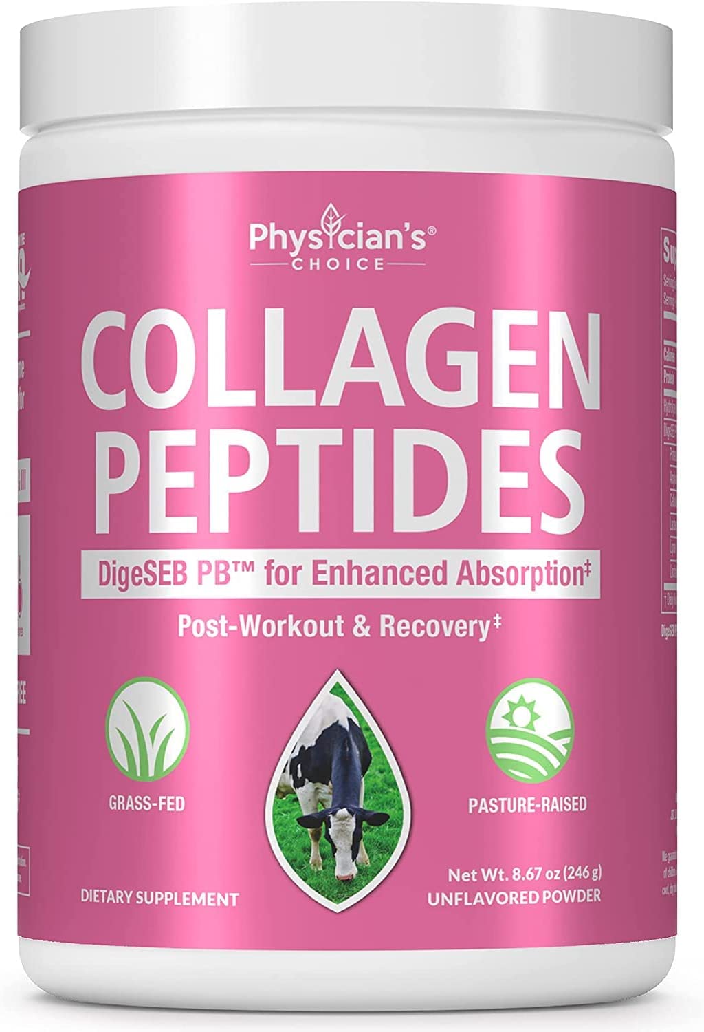 Physician’s CHOICE Unflavored Collagen Peptide Powder, 8.67-Ounce