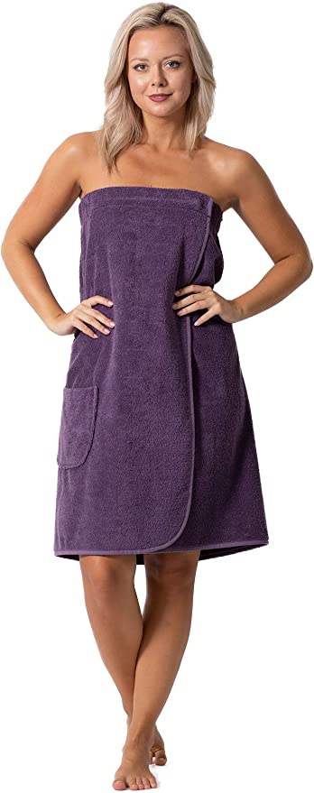 Robe Direct Terry Cloth Elastic Adjustable Closure Towel Wrap