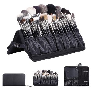 Rownyeon Stain-Resistant PU Leather Makeup Brush Bag