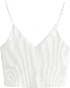 SHEIN Women’s V-Neck Ribbed Crop Top Camisole