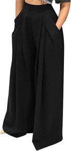 SHINFY Smocked Banded Waist Palazzo Wide-Leg Pants For Women