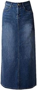 Skirt BL High-Waisted Denim Maxi Pencil Skirt