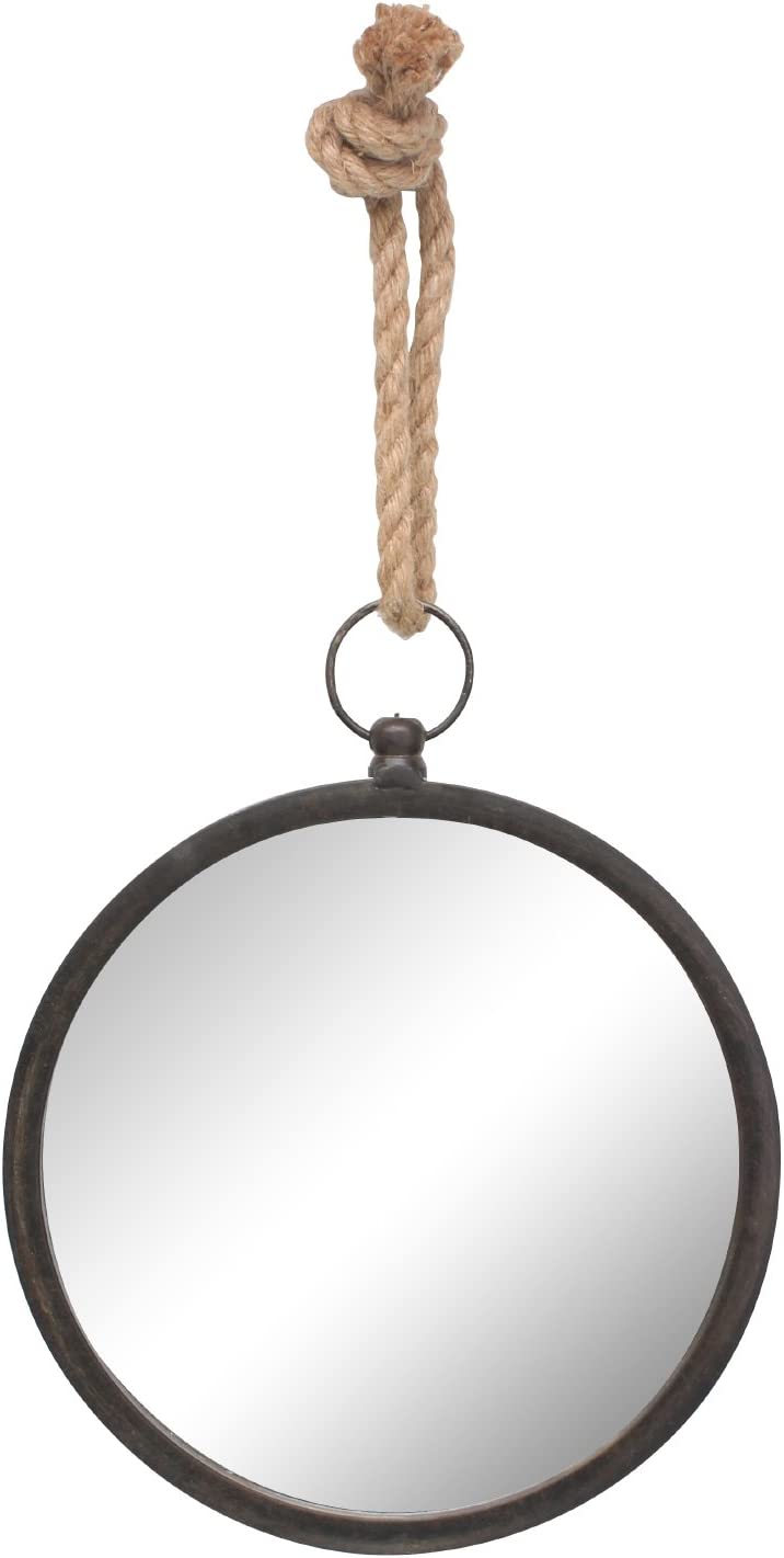 Stonebriar Circle Frame & Nautical Rope Hanging Mirror