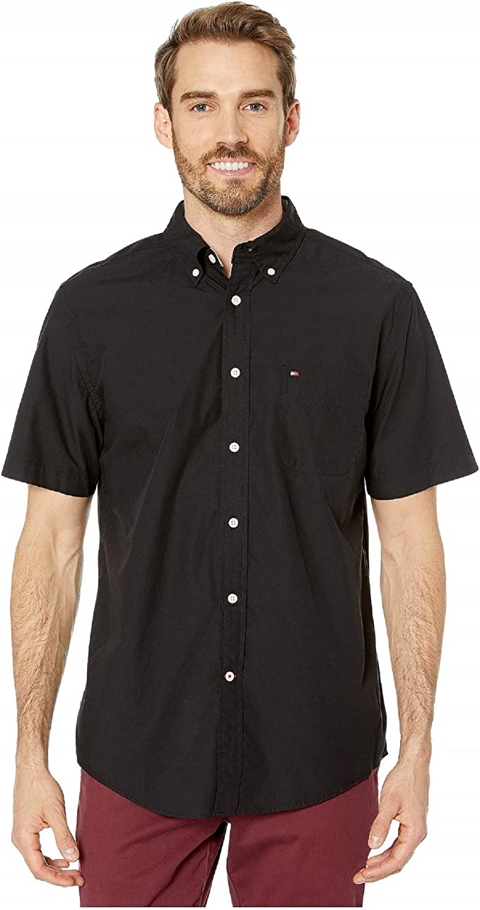 Tommy Hilfiger Breathable Cotton Short-Sleeve Collared Button-Down Shirt