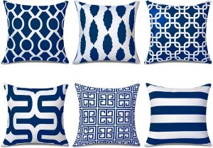 Top Finel Fade Resistant Single-Sided Outdoor Pillow Set, 6-Pack