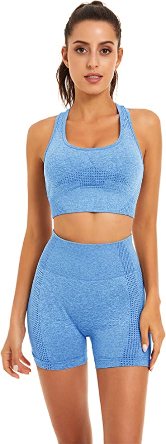  JULY'S SONG Workout Outfit Set for Women Yoga Exercise Clothes  with Sport Bra Shorts Leggings Shirt Jacket Athletic(Gray, S) : Clothing,  Shoes & Jewelry