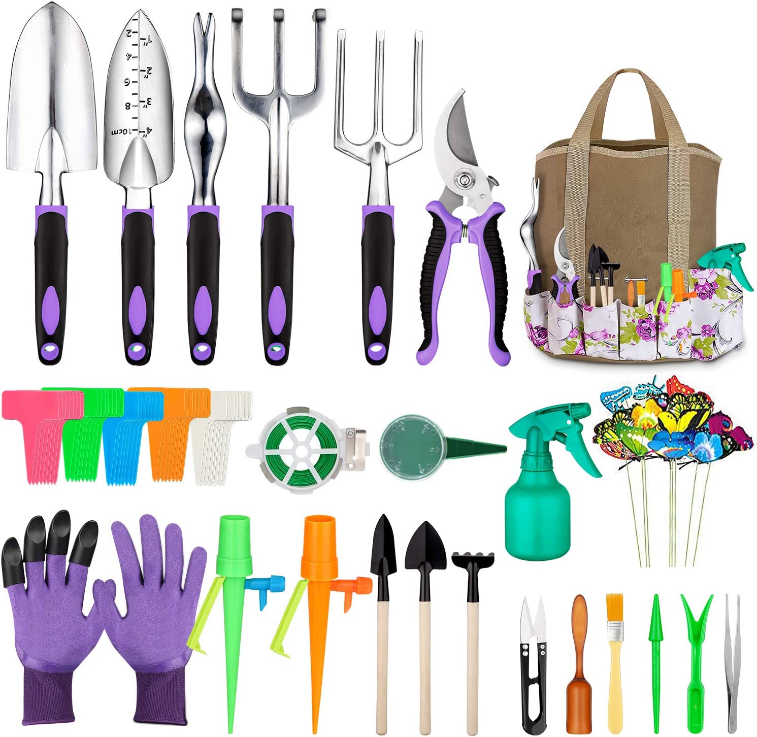 Tudoccy All-In-One Anti-Rust Garden Tools, 83-Piece