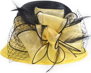 VECRY Internal Drawstring Adjuster Cloche Derby Hat