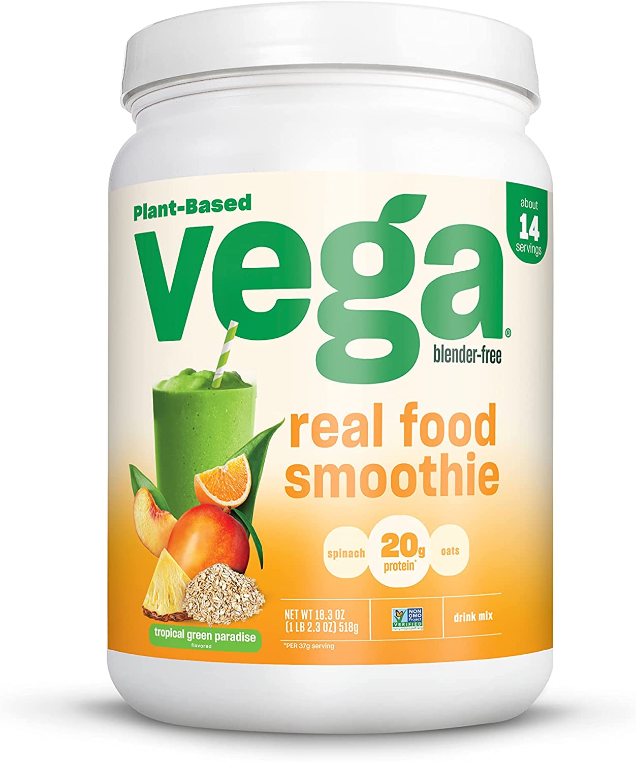 Vega Blender-Free Protein Drink Mix, Tropical Green Paradise