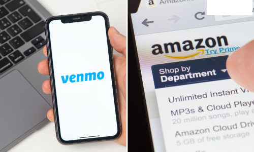 Venmo and Amazon on screens