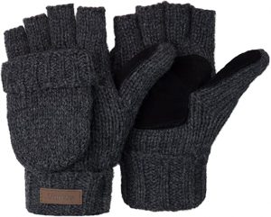 ViGrace Flocked Lining Convertible Knit Women’s Mittens