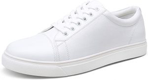 Vostey Breathable Lining Lightweight Men’s White Shoes
