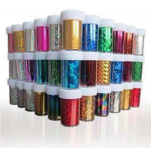 XICHEN Assorted Acrylic Nail Foil Transfer Sheets, 24-Piece