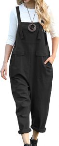 YESNO Loose Fit Breathable Cotton Women’s Overalls