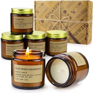 YFYTRE Handmade Natural Soy Wax Scented Candles, 6-Pack