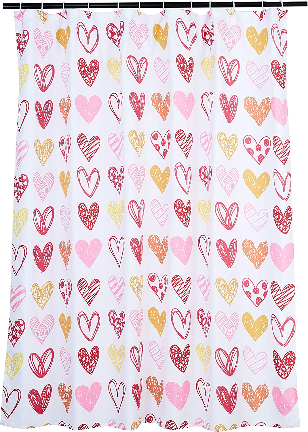 Amazon Basics Hearts Shower Curtain Valentines Day Decor