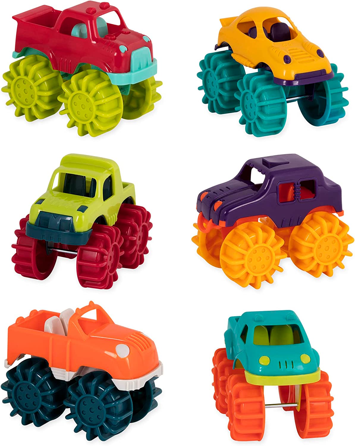 Battat Plastic Tiny Trucks For 2-Year-Old Boys, 6-Pack