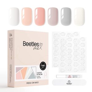 Beetles Short Square Shape Press-On Nails, 144-Piece