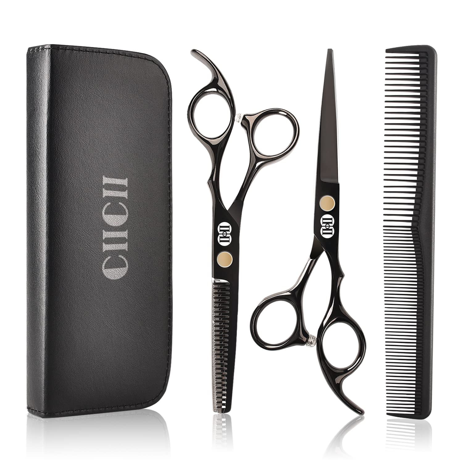 CIICII Titanium Plated Steel Hairdressers’ Scissors Set, 4-Piece