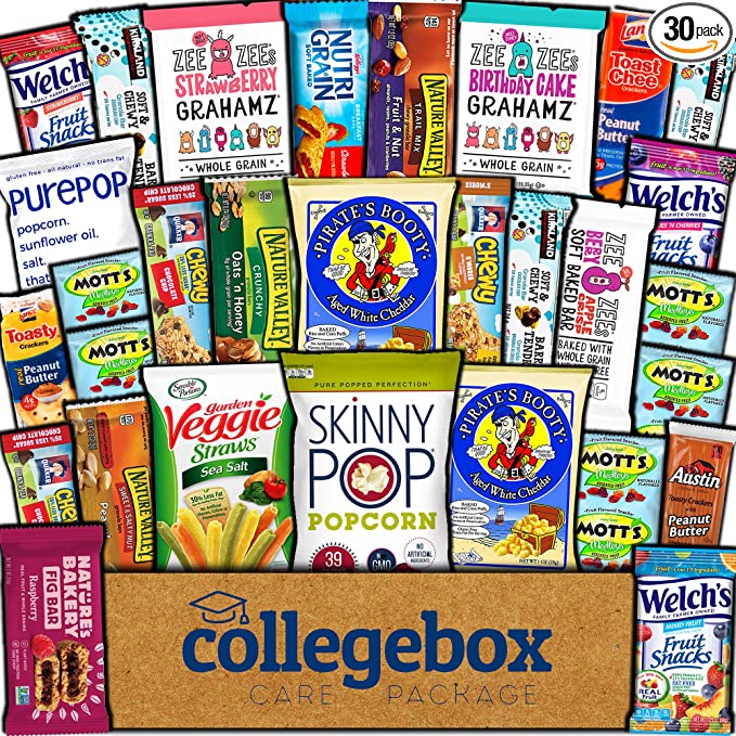 CollegeBox Healthy Variety Care Package Snack Box, 30 Piece