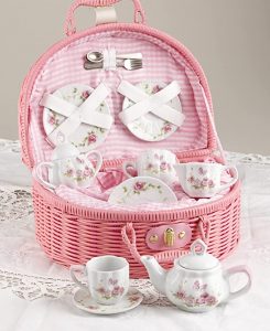 Delton Products Rose Miniature Play Porcelain Tea Set for Two