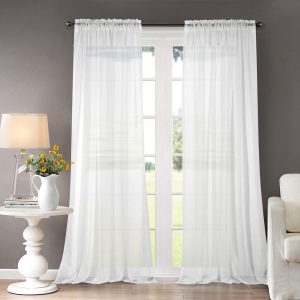 Dreaming Casa Anti-Mildew Polyester Sheer Curtains, 2-Pack