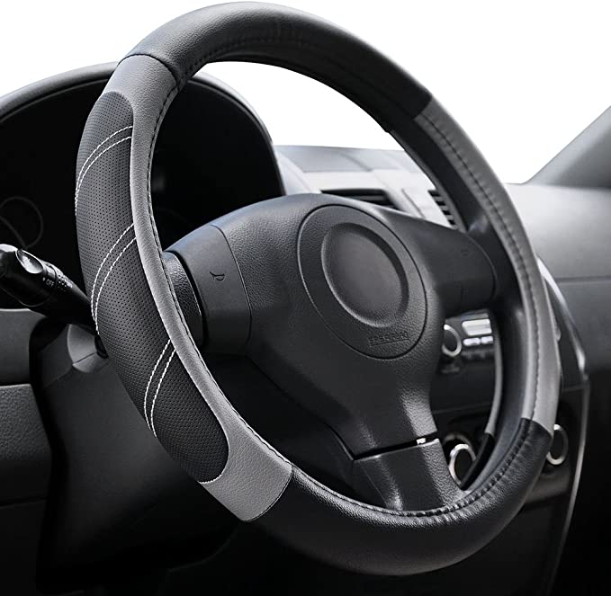 Elantrip Padded Soft Grip Sport Leather Steering Wheel Cover