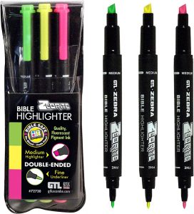 G.T. Luscombe Fluorescent Fine Highlighters, 3-Count