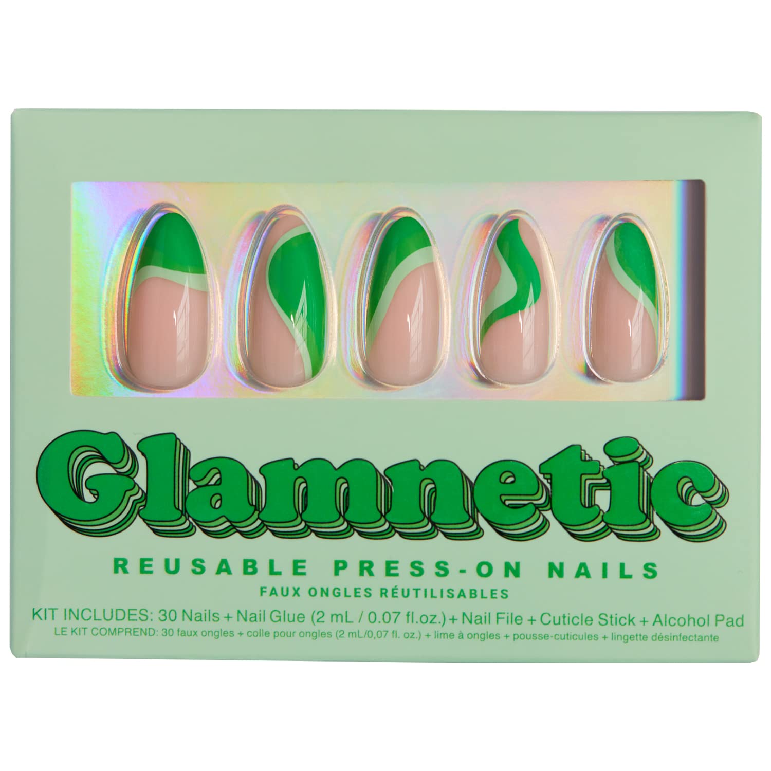 Glamnetic Opaque Reusable Press-On Nails, 30-Piece