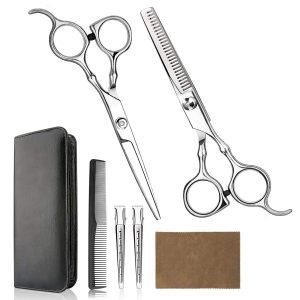 HIMART Straight & Textured Hairdressers’ Scissors Set, 6-Piece