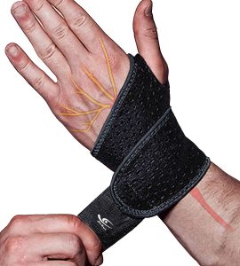 HiRui Flexible Compression Strap Wrist Braces, 2-Count