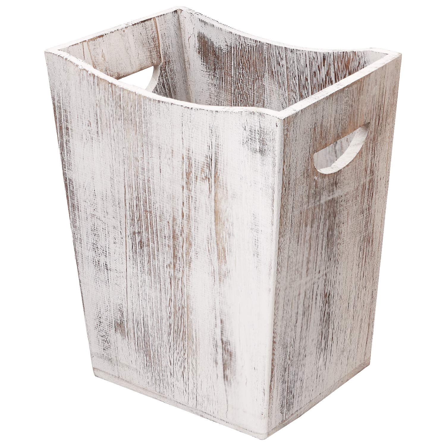 HONEST OUTFITTERS Distressed Wood Cute Wastebasket