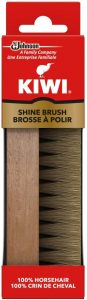 Kiwi Wood Handle Shoe Shine Horsehair Brush