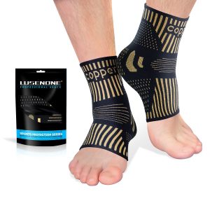 Lusenone Copper Infused Ankle Compression Sleeves, 1-Pair