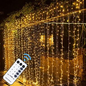 MAGGIFT Remote Control Curtain Fairy String Lights Wedding Decorations