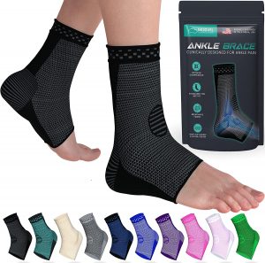 MODVEL Copper Ion Infused Ankle Compression Sleeves, 1-Pair