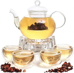 Moss & Stone Borosilicate Glass Infuser Tea Set For Four