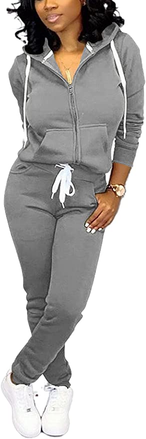 Mrskoala Half-Kangaroo Pockets Hoodie Women’s Sweatsuit