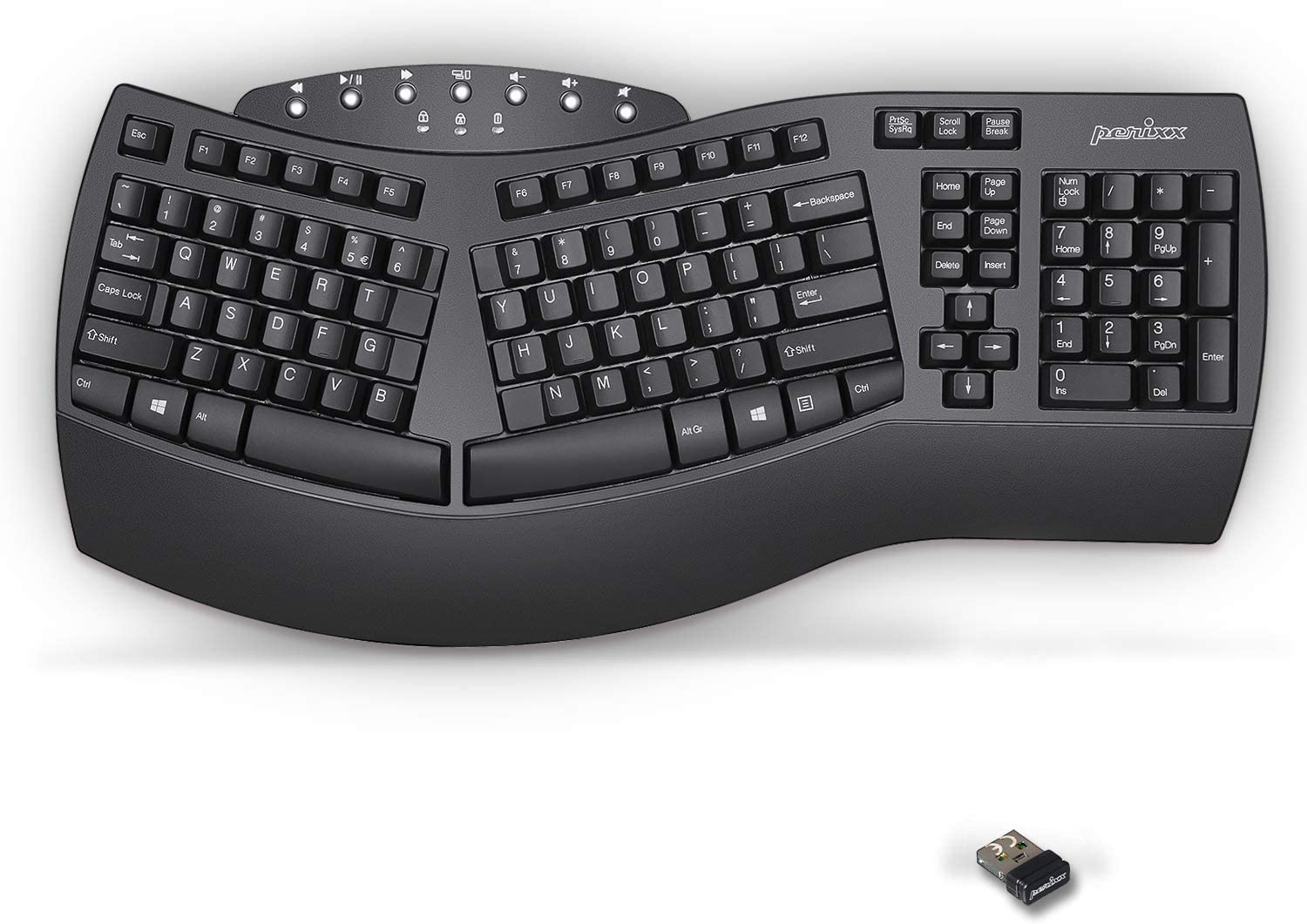 Perixx Natural Wrist Position Bluetooth Keyboard For Mac & Windows