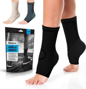 POWERLIX Anti-Slip System Ankle Compression Sleeves, 1-Pair