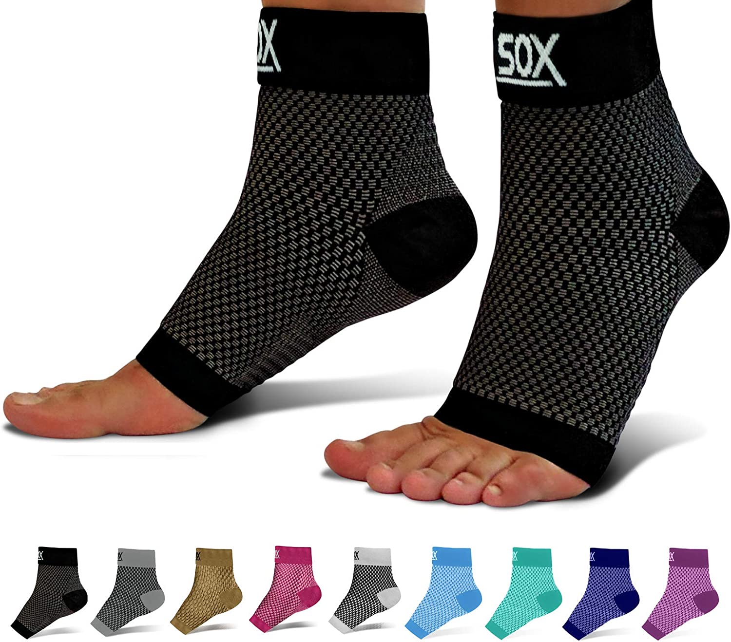 SB SOX Moisture-Wicking Ankle Compression Sleeves, 1-Pair