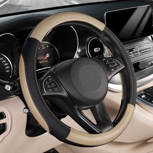 SEG Direct Two-Toned Faux Leather Universal Fit Steering Wheel Cover