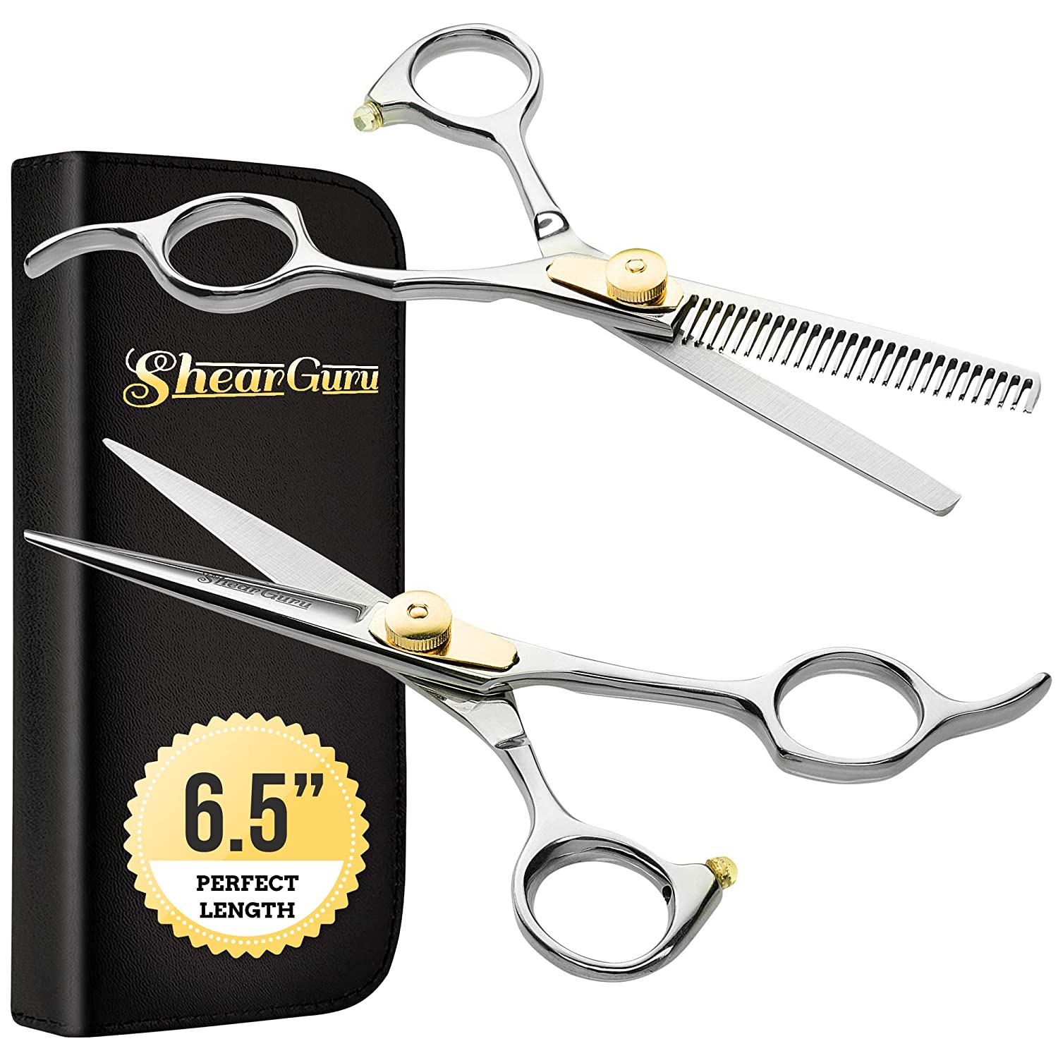 ShearGuru Thinning Shears & Hairdressers’ Scissors Set, 3-Piece