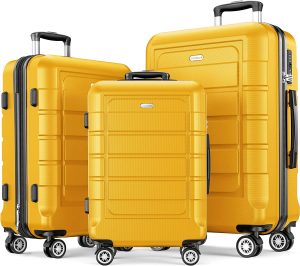 SHOWKOO Ergonomic Handle Hard Traveler Suitcase, 3-Piece