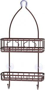 Simple Houseware Bronze Hanging Shower Caddy With Hooks