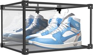 SOGOBOX Acrylic Mirrored Drop Front Stackable Shoe Display Case