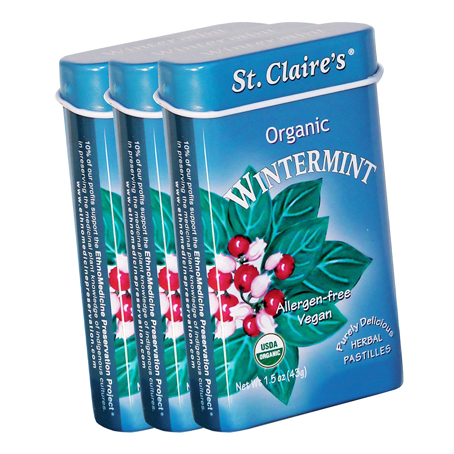 St. Claire’s Organic Herbal Pastilles Mints, 135-Piece