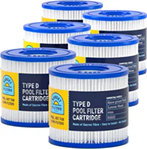 SUNSET FILTERS Above Ground Type D Pool Filter Cartridge, 6 Pack